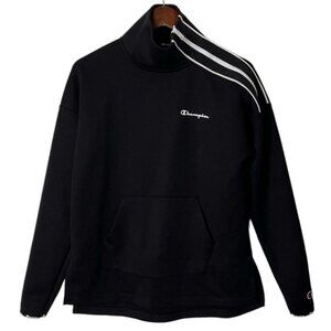 3/$30 Champion Black Sport Mock Neck Shoulder Zip Pullover Fleece Sweatshirt XS